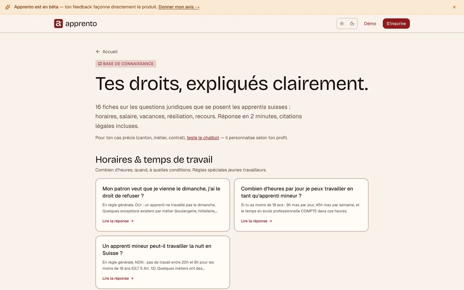 Dossier Apprento — apprento.ch, capture du 25.09.2026